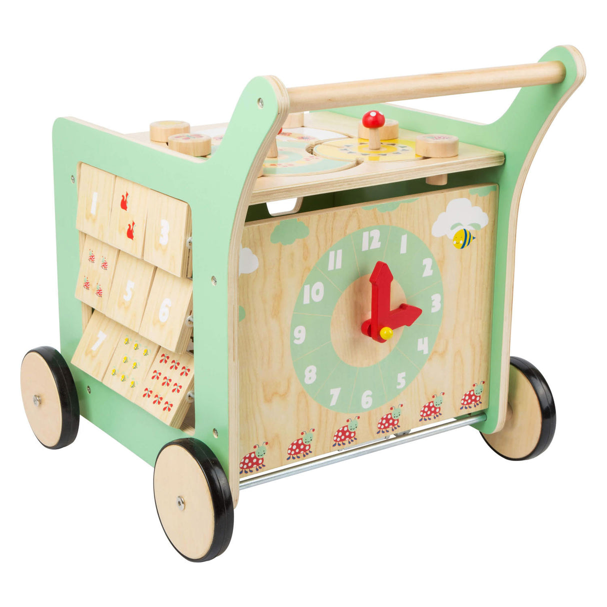 Holzbaby Walker Aktivitätszentrum Pastellgrün