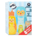 Small foot wooden matryoshka dolls owls family