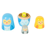 Small foot wooden matryoshka dolls owls family