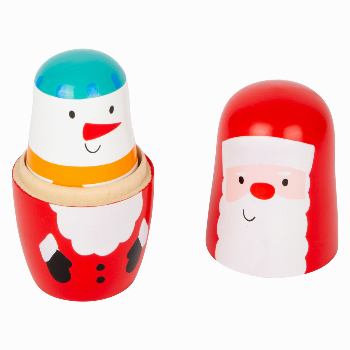 Malé nohy dřevěné matryoshka panenky Vánoce