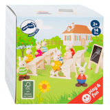 Small Foot Wood Poppenhuis Rabbit School Class Play Set