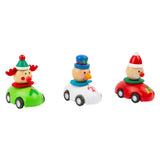 Petite voiture de Noël en bois de petit pied