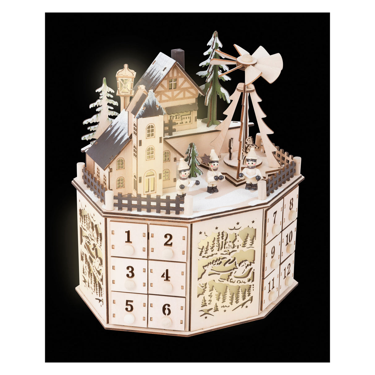 Small foot - calendrier de l'avent en bois paysage de Noël