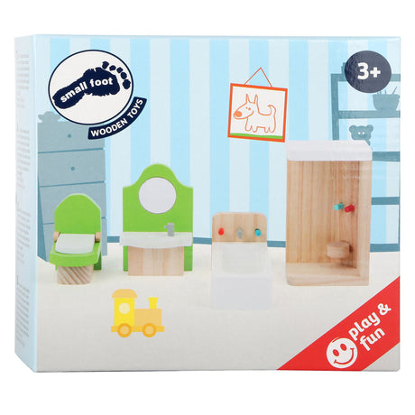 Small foot - meubles de salle de bain en bois pour maison de poupée, 4 pièces.