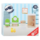 Small foot wooden dollhouse furniture bathroom, 4dlg.