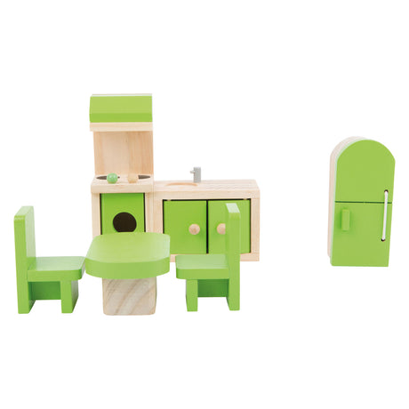 Small foot - meubles de cuisine en bois pour maison de poupée, 5 pièces.