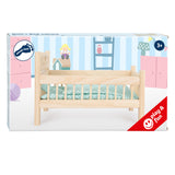 Petit pied - lit de poupée en bois bien sûr avec literie, 4ldg.