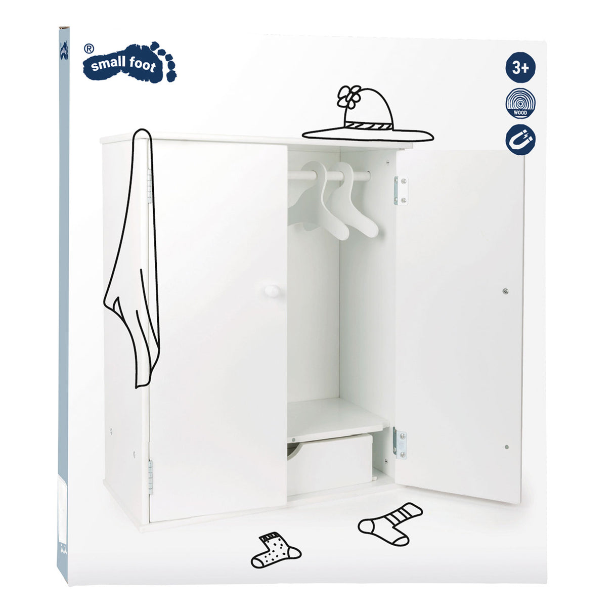 Armoire de poupée en bois Small foot 53 cm blanc