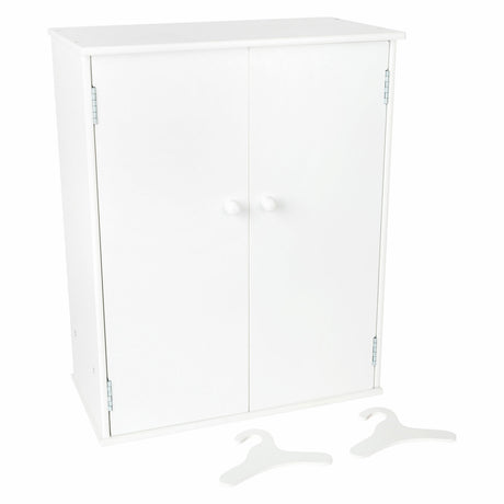 Small foot - armoire de poupée en bois avec cintres, 3 parties.