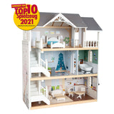 Small foot - maison de poupée villa urbaine en bois avec accessoires, 13 pcs.