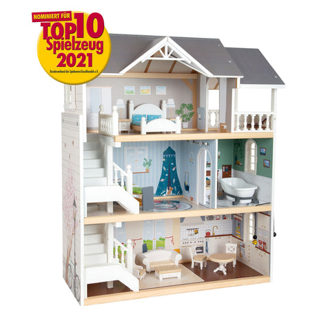 Small foot - maison de poupée villa urbaine en bois avec accessoires, 13 pcs.