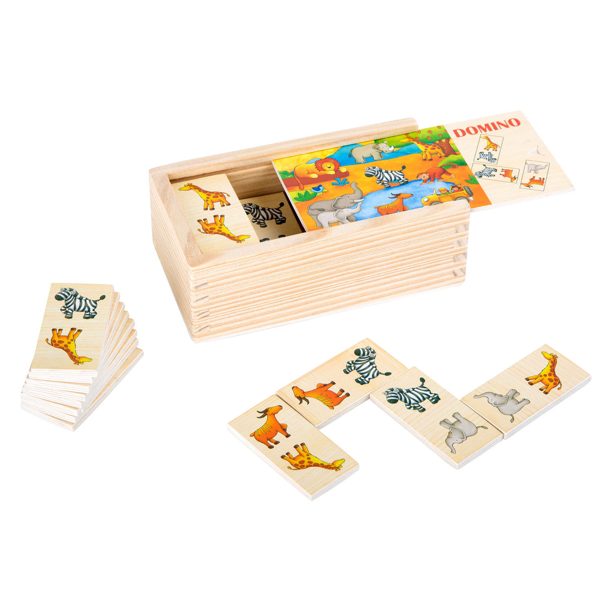 Liten fot tre domino spel safari