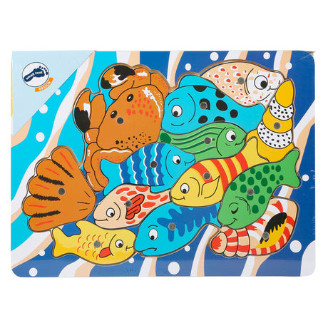 Small foot - puzzle jeu de canne à pêche en bois