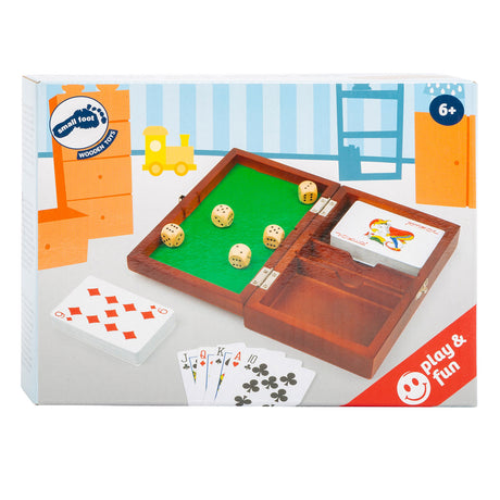 Small foot - jeu de cartes et jeu de dés dans une boîte en bois