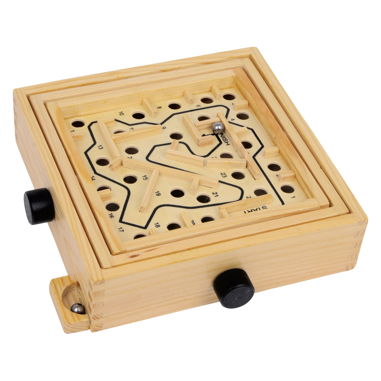 Small foot wooden labyrinth marble game