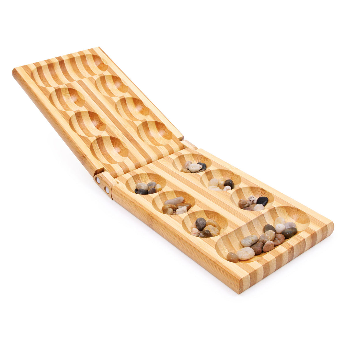 Jeu de stratégie en bois de petit pied kalaha