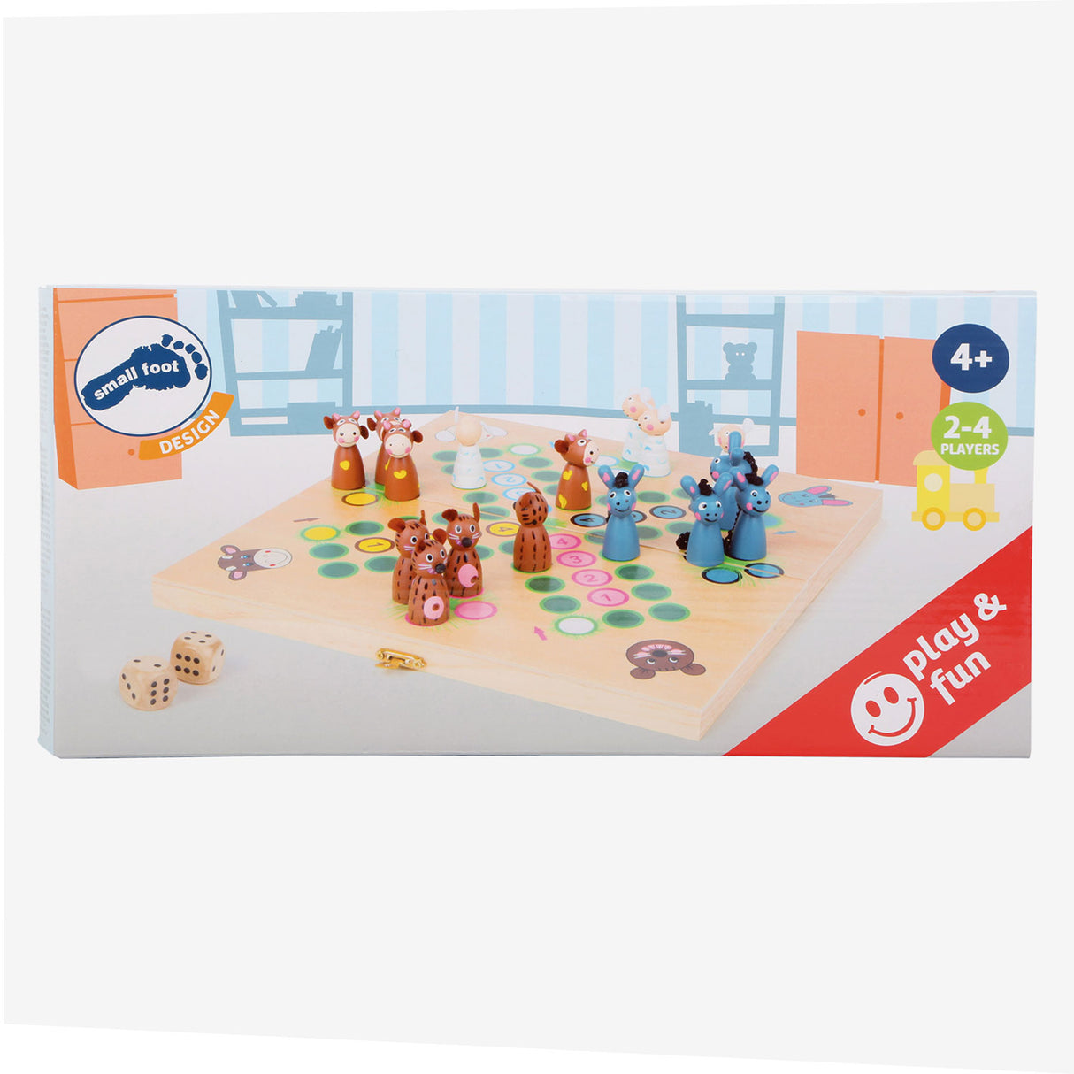 Small foot - jeu ludo en bois animaux de la ferme