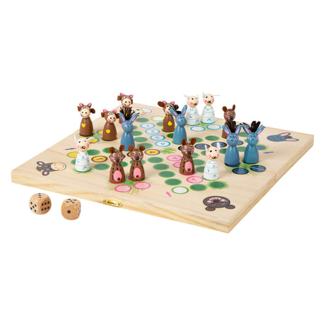 Small foot - jeu ludo en bois animaux de la ferme