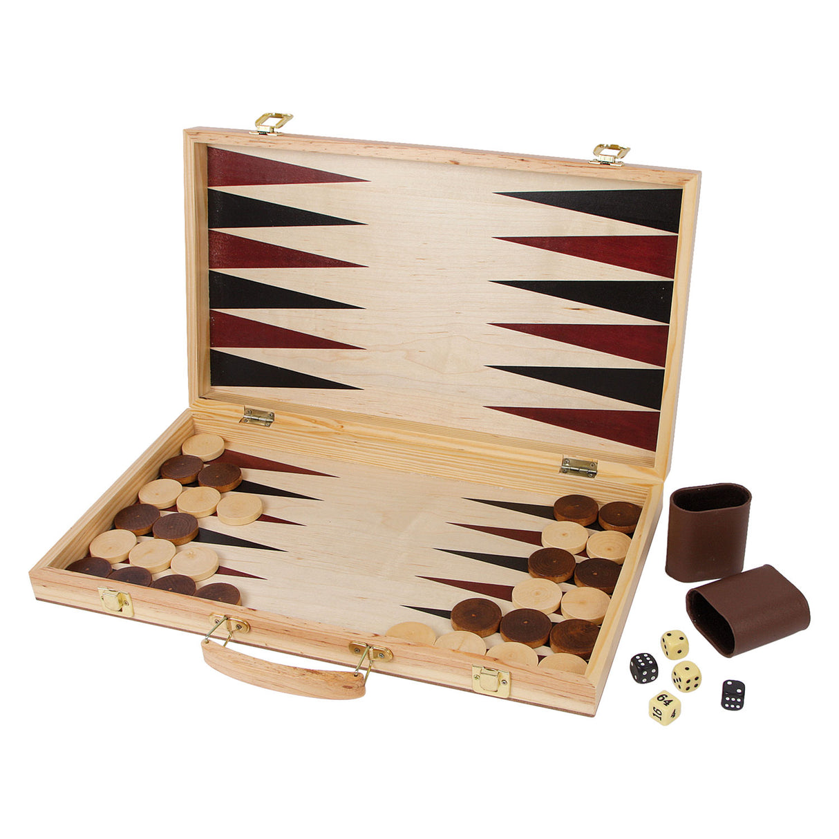 Petit pied d'échecs en bois et backgammon