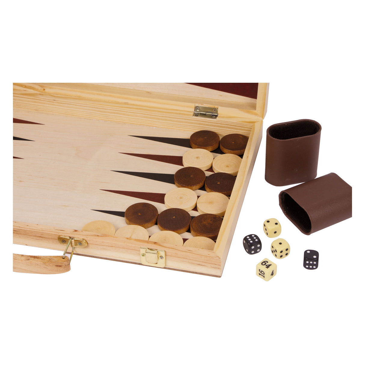 Petit pied d'échecs en bois et backgammon