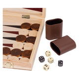 Petit pied d'échecs en bois et backgammon