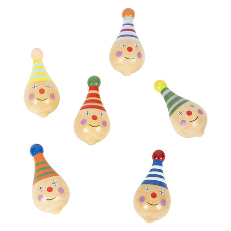 Small foot - clown toupie en bois - 6 pcs.