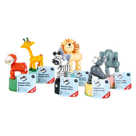 Small Foot Wooden Printing Figure Wild Animals, Set Of 6