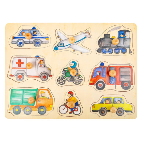 Small foot - puzzle en bois véhicules urbains, 9 pcs.