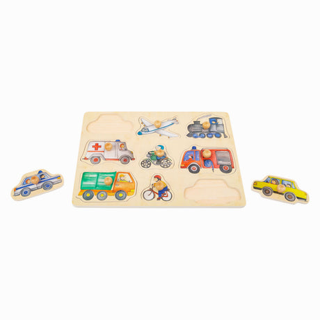 Small foot - puzzle en bois véhicules urbains, 9 pcs.