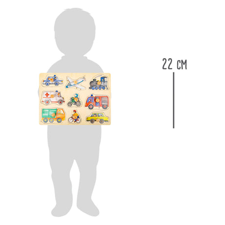 Small foot - puzzle en bois véhicules urbains, 9 pcs.