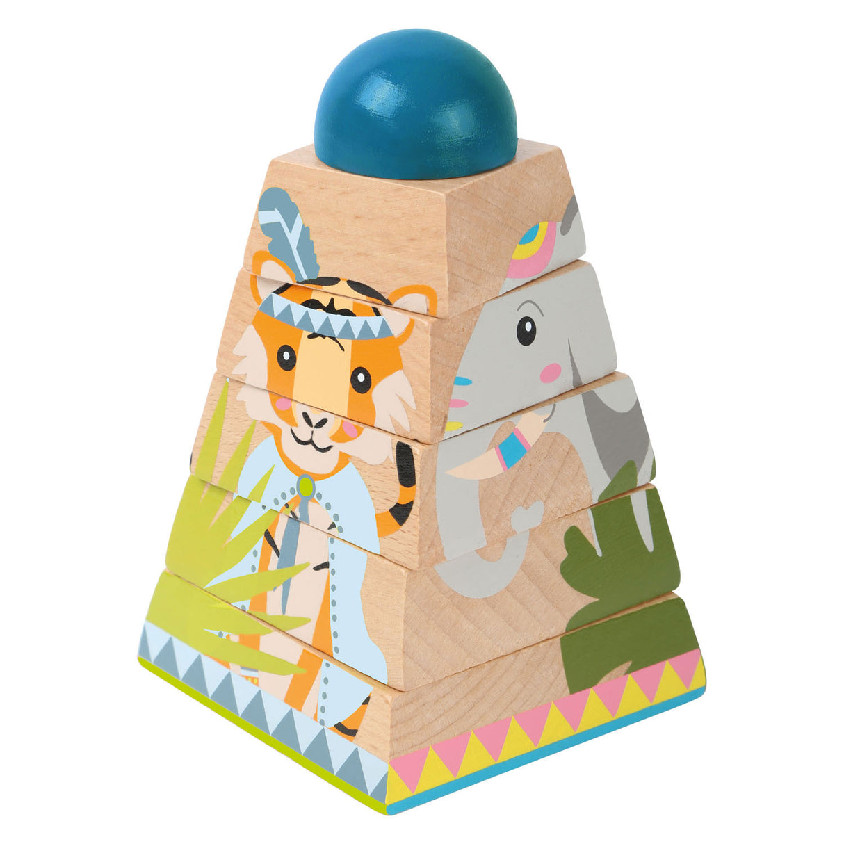 Small foot - tour empilable en bois jungle, 6 pcs.