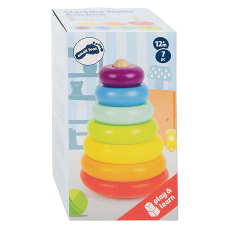 Small foot - tour empilable en bois arc-en-ciel, 7 pcs.
