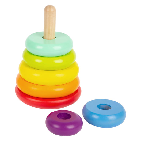 Small foot - tour empilable en bois arc-en-ciel, 7 pcs.