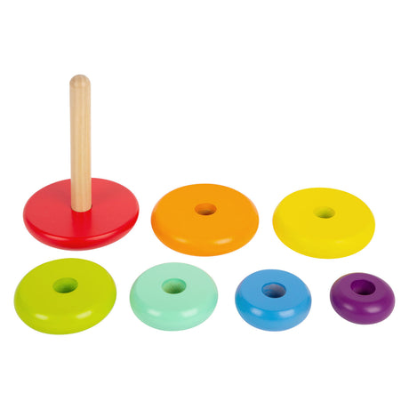 Small foot - tour empilable en bois arc-en-ciel, 7 pcs.