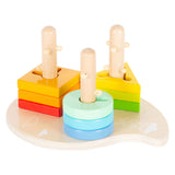 Small foot - formes en bois et tri motricité jouets à empiler, 10 pièces.