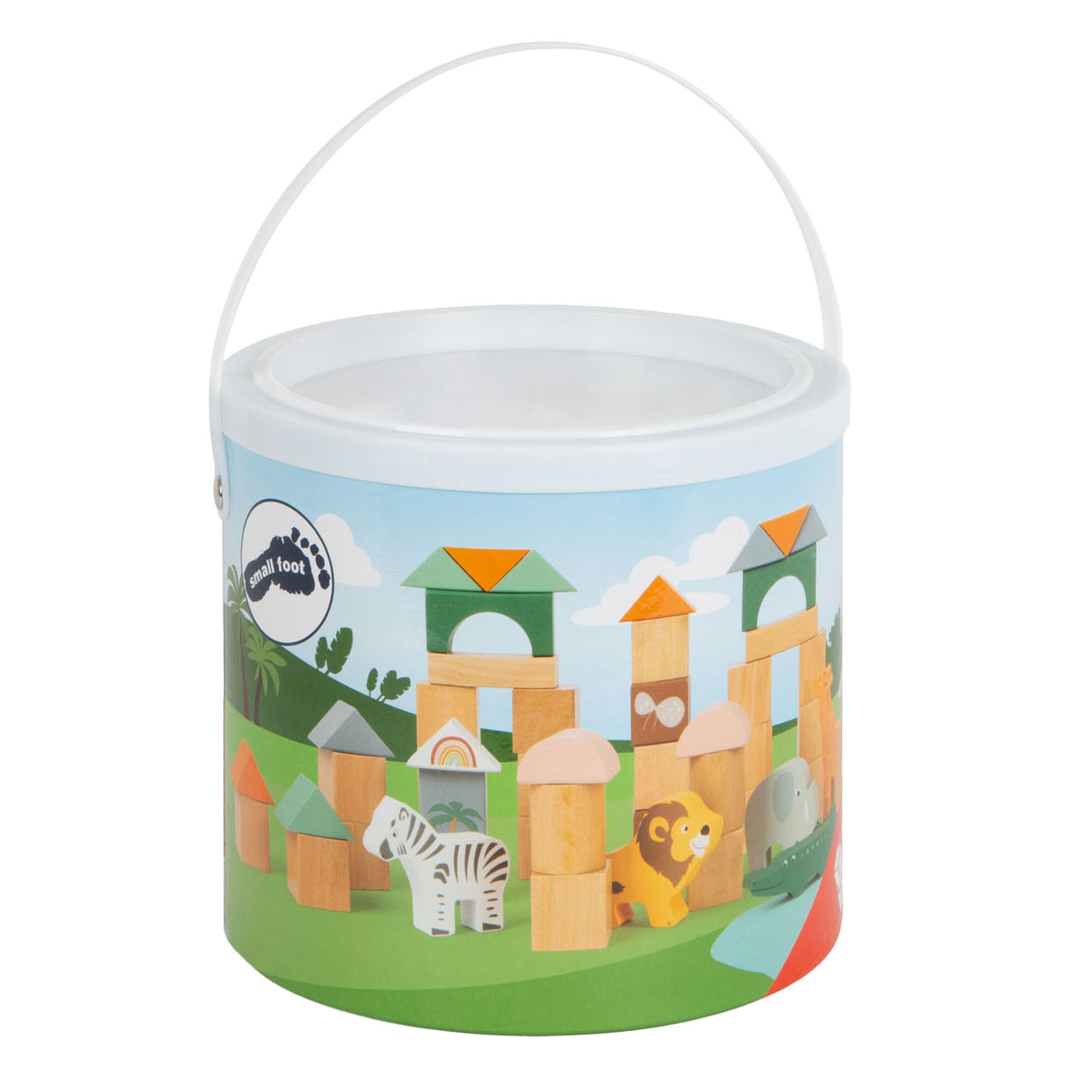 Blocs de construction en bois de petit pied Safari, 50dlg.