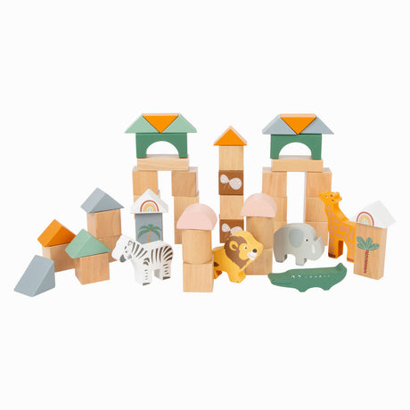 Small foot - blocs de construction safari en bois, 50 pcs.