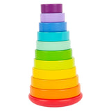 Small foot - tour empilable en bois arc-en-ciel, 11 pcs.