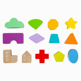 Small foot - cube trieur de formes en bois arc-en-ciel,