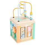 Small foot - cube d'activités en bois et spirale de motricité pastel