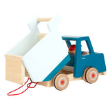 Small foot - camion benne en bois avec figurine de remorquage