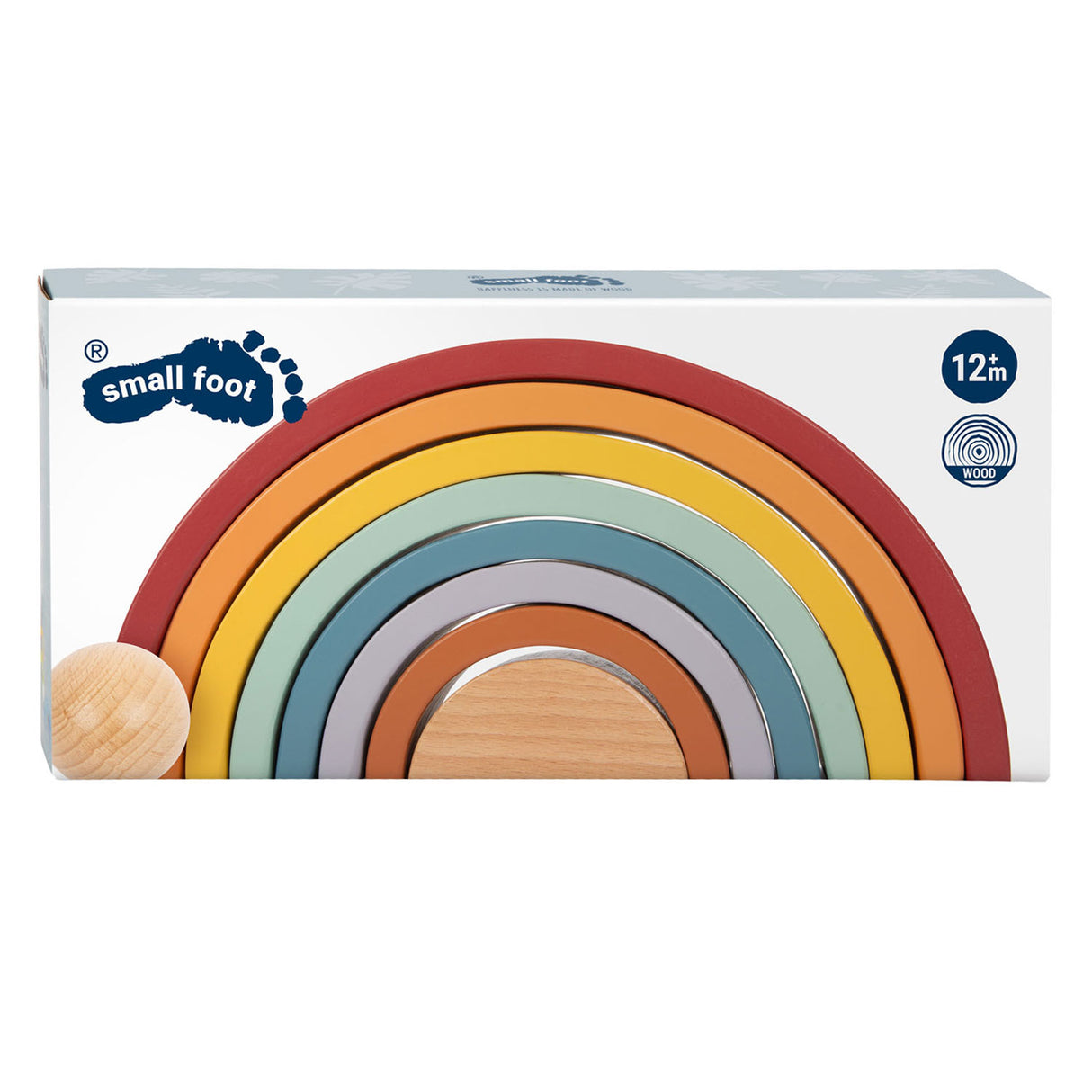 Small foot - arcs de construction arc-en-ciel en bois avec ballon,