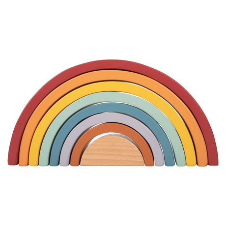Small foot - arcs de construction arc-en-ciel en bois avec ballon,