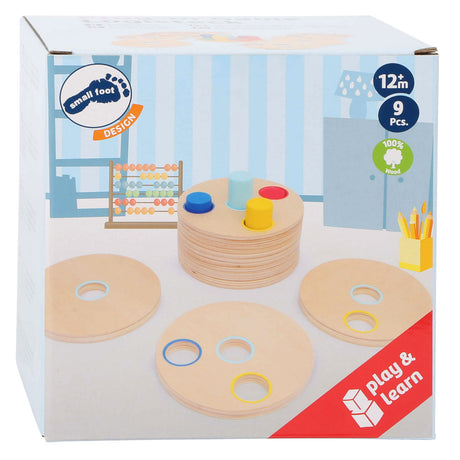 Small foot - jeu d'empilage en bois logisteck éducatif, 9 parties.