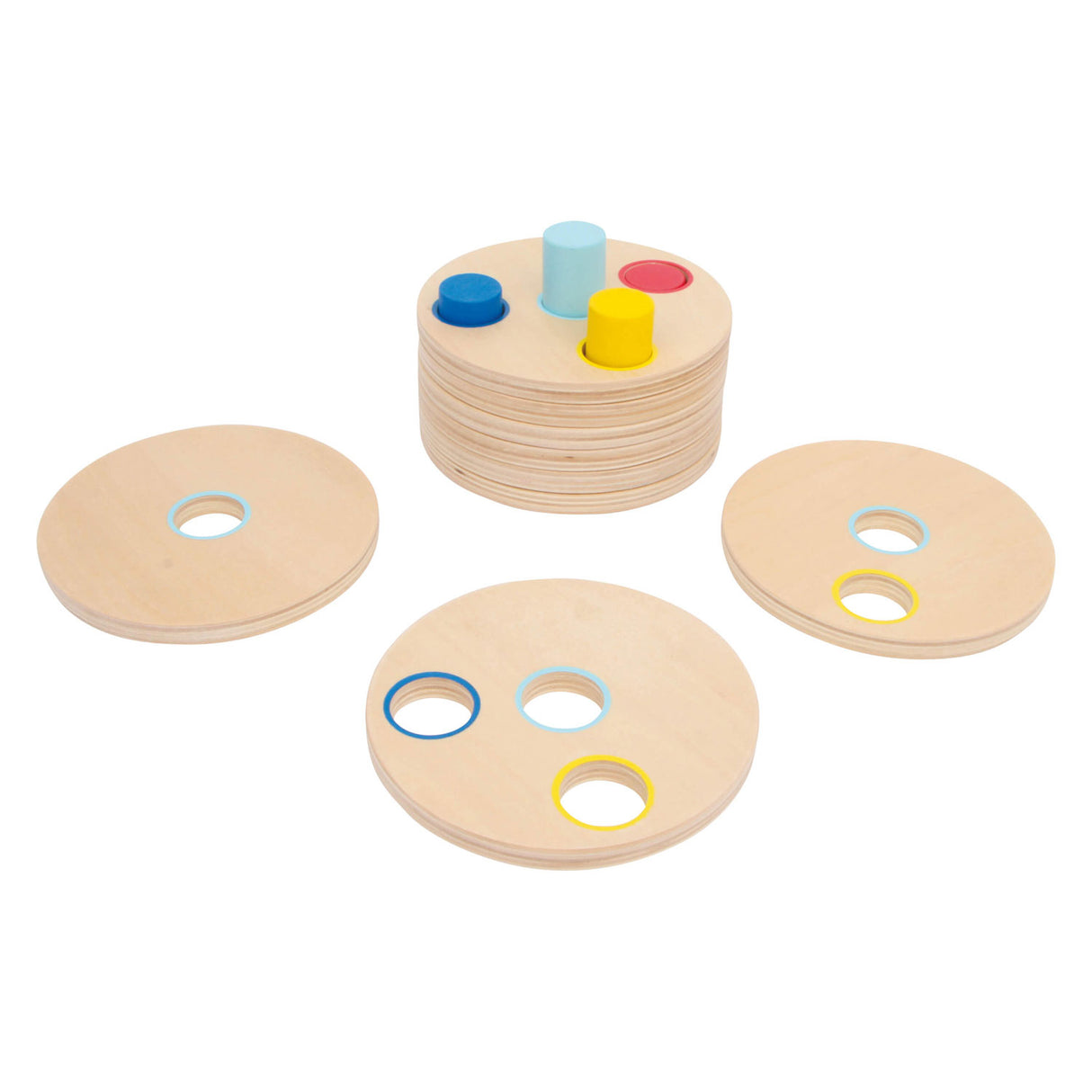 Small foot - jeu d'empilage en bois logisteck éducatif, 9 parties.