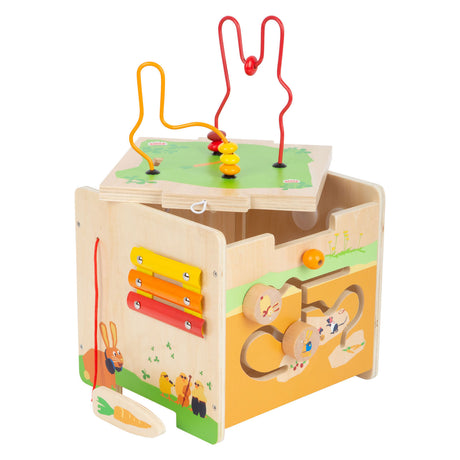 Small foot - cube d'activités en bois et lapin spirale motricité