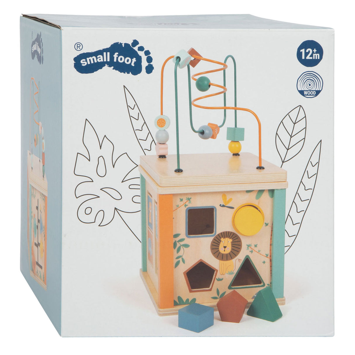 Petit pied - activité en bois cubus et safari moteur