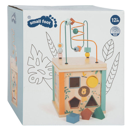 Petit pied - activité en bois cubus et safari moteur