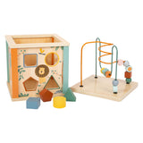 Petit pied - activité en bois cubus et safari moteur