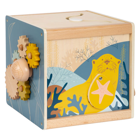 Small foot - cube d'activités en bois avec motricité spirale côte maritime